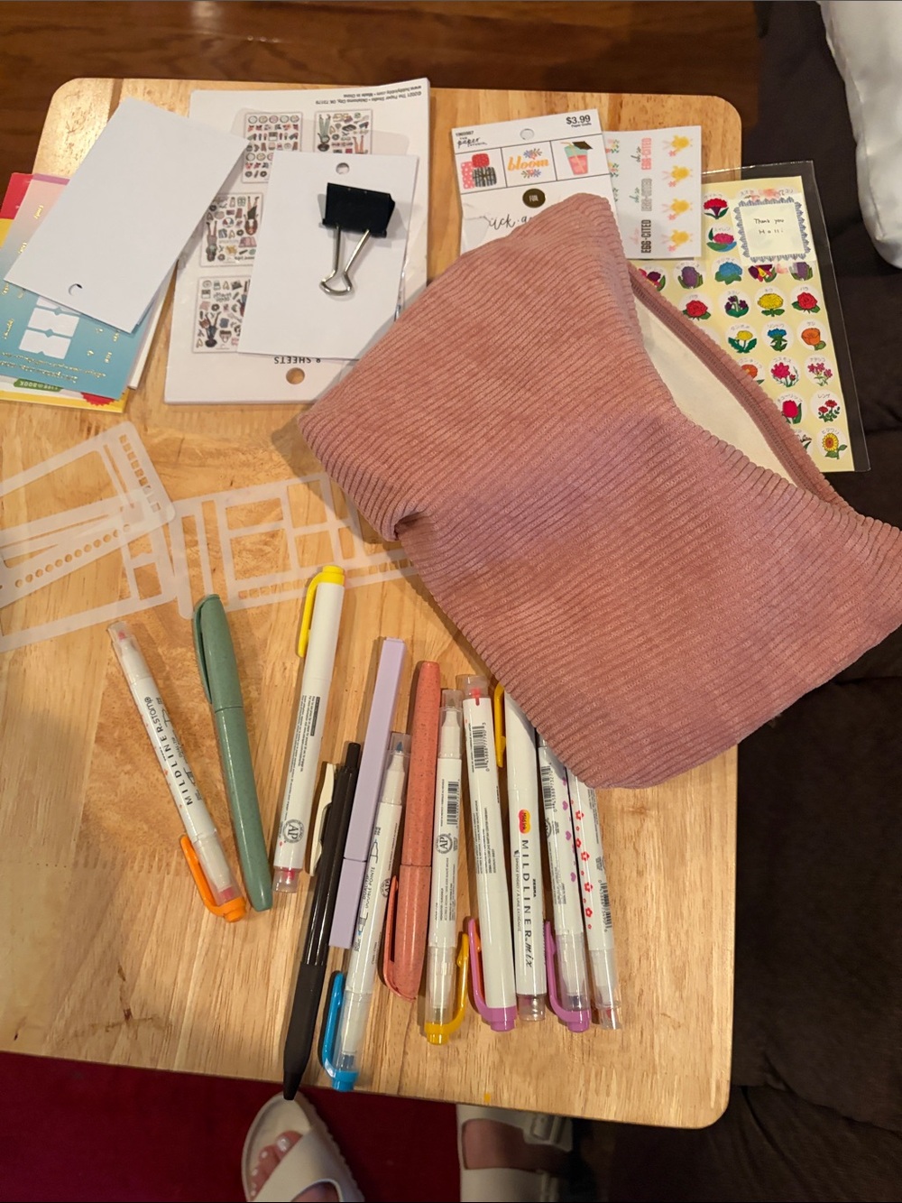 Corduroy Pink Kids Pencil Case - Unbranded